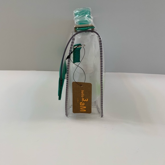 Clear Waterproof Crossbody Bag- Suede Green Accents- NWT - Picture 3 of 6